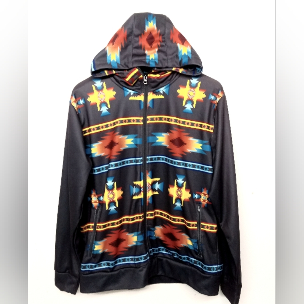 NWOT Native American style hooded jacket size small